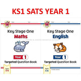 KS1 SATS Year 1 Maths & English Targeted Question Books with Answer Ages 5-6 CGP