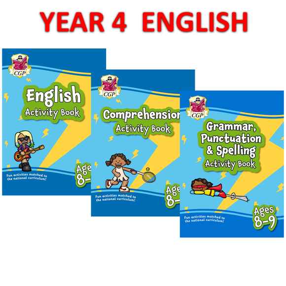 KS2 Year 4 English Grammar & Comprehension Activity Books with Answer CGP