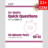 11 Plus Year 6 CEM 10-Minute Tests Maths Quick Questions with Answer CGP