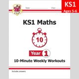 KS1 Year 1 Maths 10 Minute Weekly Workouts included Answer CGP