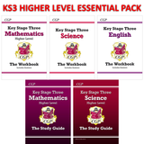 KS3 Years 7-9 Maths Science & English Study Guides HIGHER LEVEL with Answer CGP