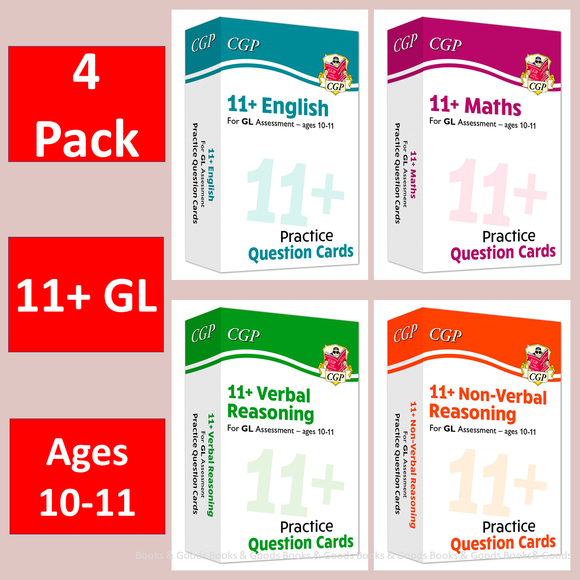 11 Plus Year 6 GL Assessment 4 PACK Complete Practice Question Cards Bundle CGP