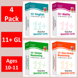 11 Plus Year 6 GL Assessment 4 PACK Complete Practice Question Cards Bundle CGP