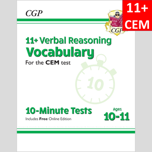 11+ Plus Year 6 CEM 10 Minute Test Verbal Reason Vocabulary with Answer CGP