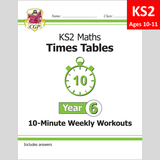 KS2 Year 6 Maths Times Tables 10 Minute Weekly Workouts with Answer CGP