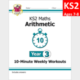 KS2 Year 3 Maths 10 Minute Weekly Workouts Arithmetic with Answer CGP