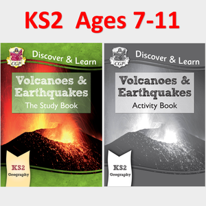 KS2 Geography Volcanoes and Earthquake Study and Activity Books Ages 7-11 CGP