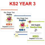 KS2 Year 3 Maths English Handwriting Targeted Question Books with Answer CGP