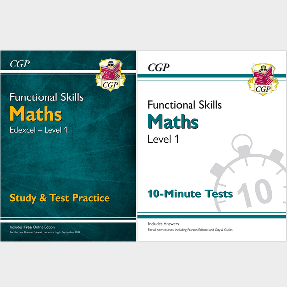 Functional Skills Maths Edexcel Level 1 Study and Test with Answer CGP