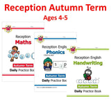 Reception Ages 4-5 Daily Practice Books Maths Phonics & Handwriting Autumn Term