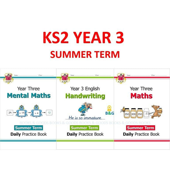 New KS2 Year 3 Maths Mental Maths Handwriting SUMMER Term with Answer CGP