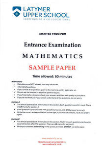 Latymer Upper School Model Answers for Entrance Examination 2020 Entry