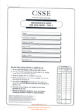 CSSE The Consortium of Selective Schools in Essex 2016 Maths Paper and Model Ans