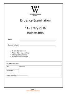 Model Answers for Woldingham  School